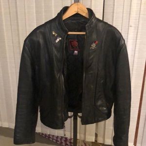 Woman’s leather biker jacket